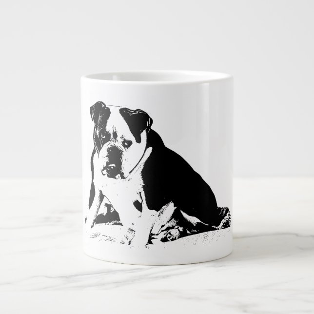 Caneca De Café Grande Atitude subdita, B&W negrito (Frente)