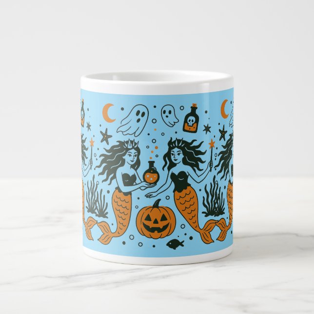 Caneca De Café Grande Atlântida Assombrada: Uma cidade submersa com ruín (Frente)