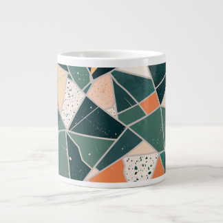 Caneca De Café Grande au motif géométrique abstrait