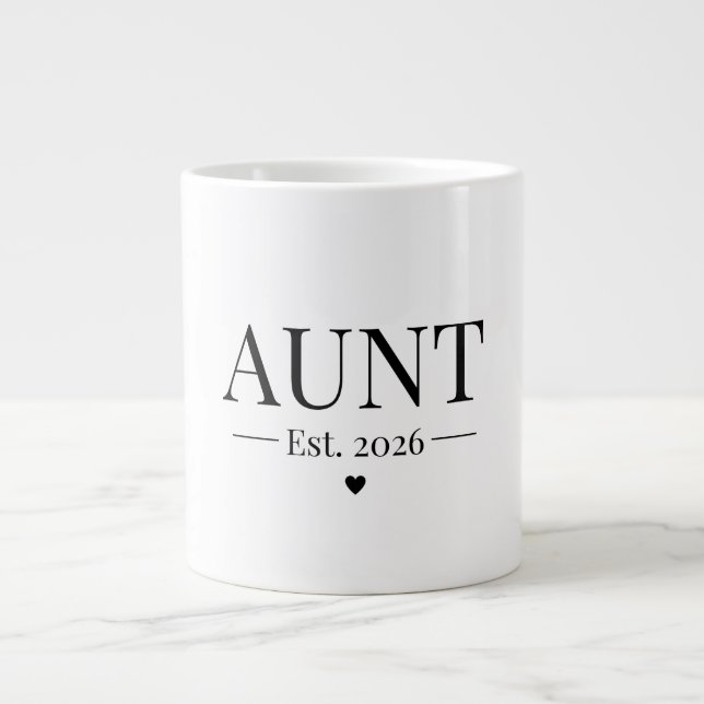 Caneca De Café Grande Aunt Established 2026 (Frente)