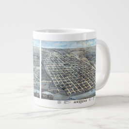 Caneca De Café Grande Austin, Texas Antique Aerial City Map de 1873