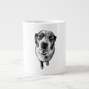 Caneca De Café Grande Australian Shepherd – Arte de Cachorro com Língua