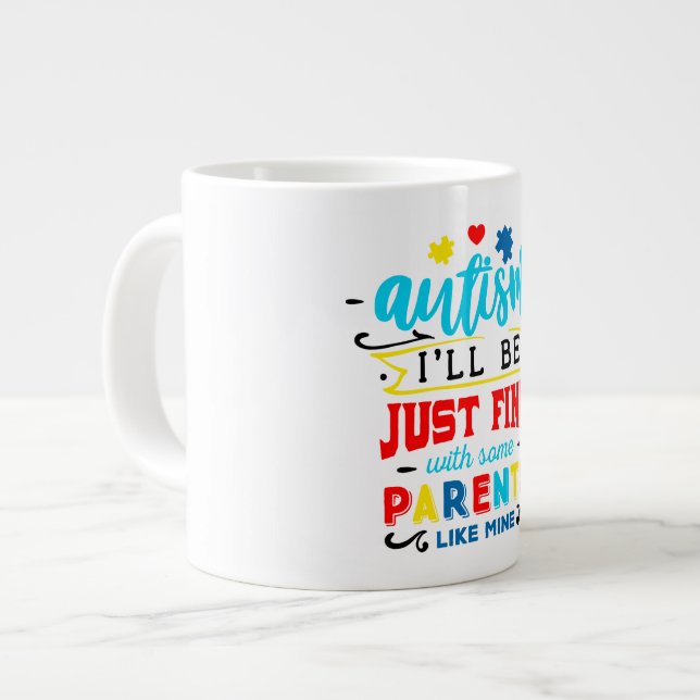 Caneca De Café Grande Autismo Jumbo Mug (Frente Esquerda)