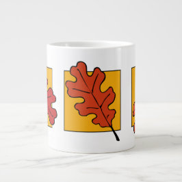 Caneca De Café Grande Autumn Oak Leaves