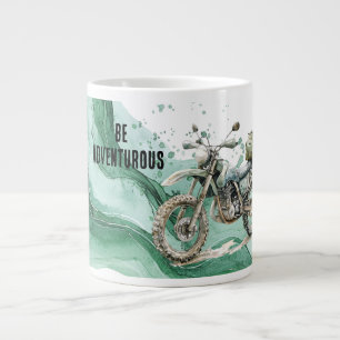 Caneca De Café Grande Aventura de Motocicleta Verde