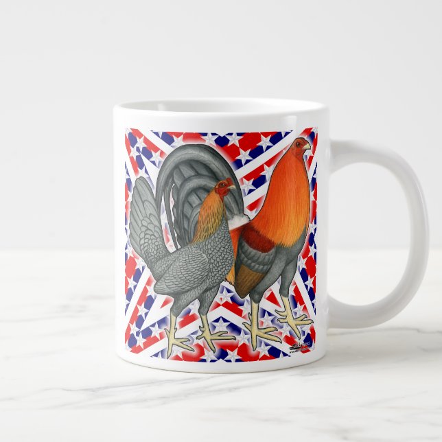 Caneca De Café Grande Aves de Briga Estrelas e Listras (Direita)