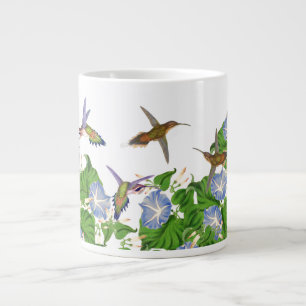 Caneca De Café Grande Aves de Capoeira Flores Jumbo Mug Floral
