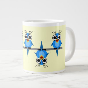Caneca De Café Grande aves em fio