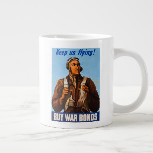 Caneca De Café Grande Aviadores Afro-Americanos Combatem Pilotos do WW2