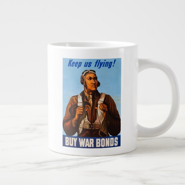 Caneca De Café Grande Aviadores Afro-Americanos Combatem Pilotos do WW2 (Direita)