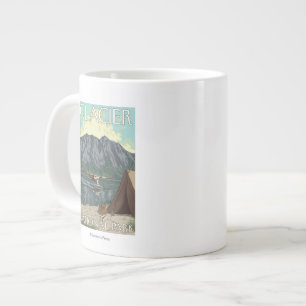 Caneca De Café Grande Avião e Pesca de Bush - Parque Nacional da Geleir