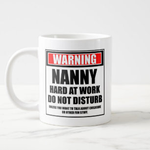 Caneca De Café Grande Avisar O Duro De Babá No Trabalho Não Incomodar