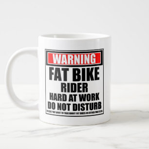 Caneca De Café Grande Avisar O Duro De Cavaleiro De Bicicleta Gordura No