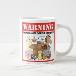 Caneca De Café Grande Aviso: Animais de estimação causam felicidade ext