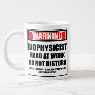 Caneca De Café Grande Aviso Ao Duro Biofísico No Trabalho Não Incomoda