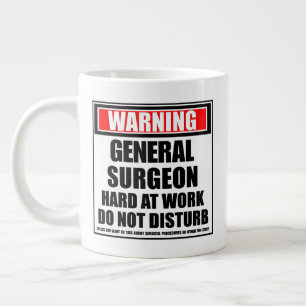 Caneca De Café Grande Aviso ao Duro de Cirurgião Geral no Trabalho