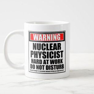 Caneca De Café Grande Aviso ao Duro Físico Nuclear no Trabalho