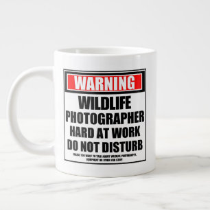Caneca De Café Grande Aviso ao Duro Fotógrafo da Vida Selvagem no Trabal