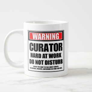 Caneca De Café Grande Aviso Duro Curador No Trabalho Não Incomodar