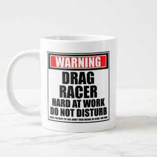 Caneca De Café Grande Aviso: Duro De Corrida De Arrasto No Trabalho Não