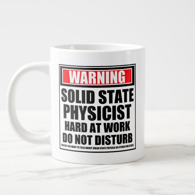 Caneca De Café Grande Aviso Físico do Estado Sólido Trabalhando Duro (Esquerda)