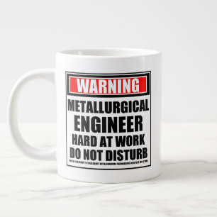 Caneca De Café Grande Aviso sobre Duro de Engenheiros Metalúrgicos no T