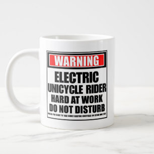 Caneca De Café Grande Aviso sobre Duro Elétrico De Cavaleiro Do Uniciclo