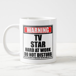 Caneca De Café Grande Aviso sobre o Duro da TV Star no trabalho Não Inco