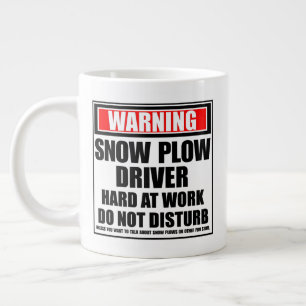 Caneca De Café Grande Aviso sobre o Duro de Driver de Leve de Neve no Tr