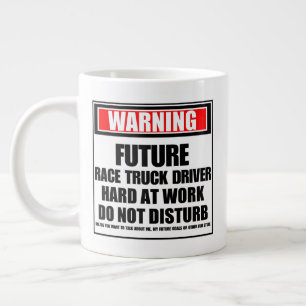 Caneca De Café Grande Aviso sobre o Duro do Driver de Caminhão de Corri