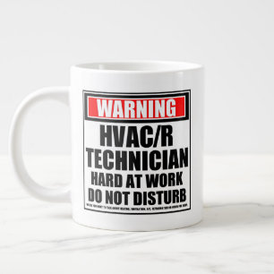 Caneca De Café Grande Aviso sobre o Duro Técnico HVAC/R no Trabalho