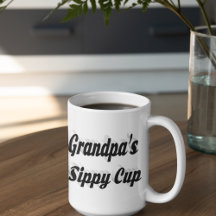 Avô, café engraçado, citando texto preto