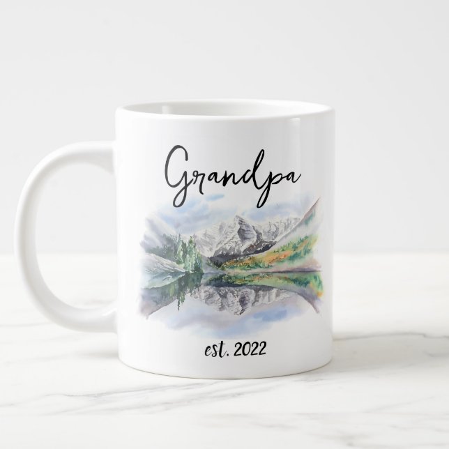 Caneca De Café Grande Avô Data - Primeira vez Vovô (Esquerda)