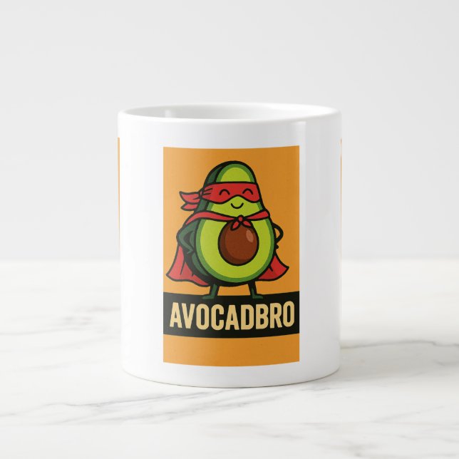 Caneca De Café Grande Avocadbro - Supercomida com super poderes (Frente)