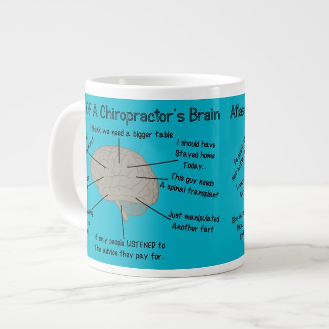 Caneca De Café Grande Azul de Cogumelo Cerebral do Chiropractor (Frente Esquerda)