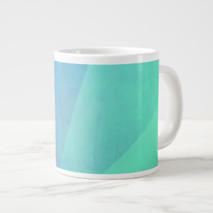 Caneca De Café Grande Azul moderno aqua & Turquesa gradiente geométrico