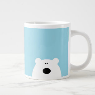 Caneca De Café Grande Azul Urso Polar