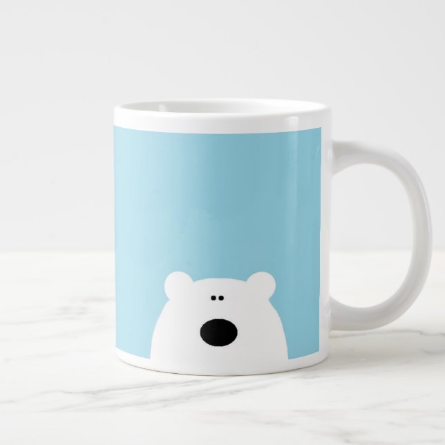 Caneca De Café Grande Azul Urso Polar (Direita)