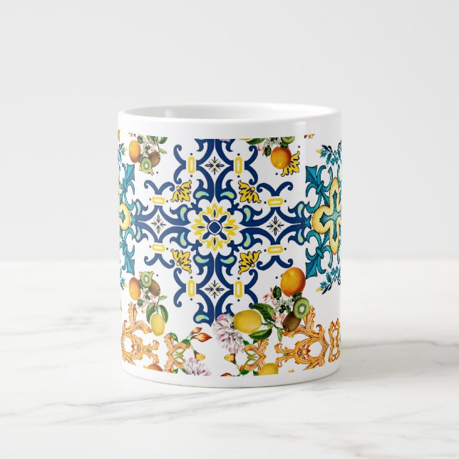 Caneca De Café Grande azulejos quivis e limão em Portugal (Frente)