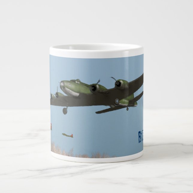 Caneca De Café Grande B17 Fortaleza Voadora Jumbo Mug (Frente)
