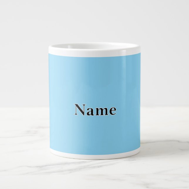 Caneca De Café Grande Baby Blue Personalize com o nome (Frente)