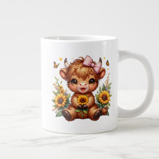 Caneca De Café Grande Baby Highland Cow Jumbo Mug