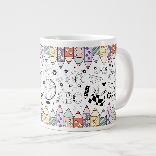 Caneca De Café Grande Back To School (Frente Esquerda)