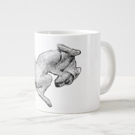 Caneca De Café Grande Backside Bliss – Lounging Dog Art Mug