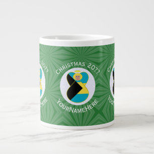 Caneca De Café Grande BahamIan Flag Christmas Blonde Angel Personalizado