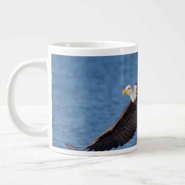 Caneca De Café Grande Bald eagle in flight (Esquerda)