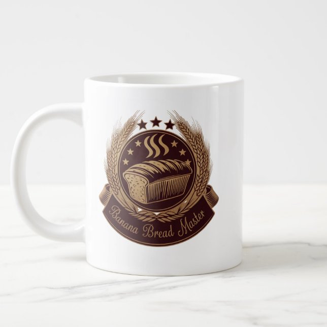 Caneca De Café Grande "Banana Bread Master Emblem - Russo Bakery Lover (Esquerda)