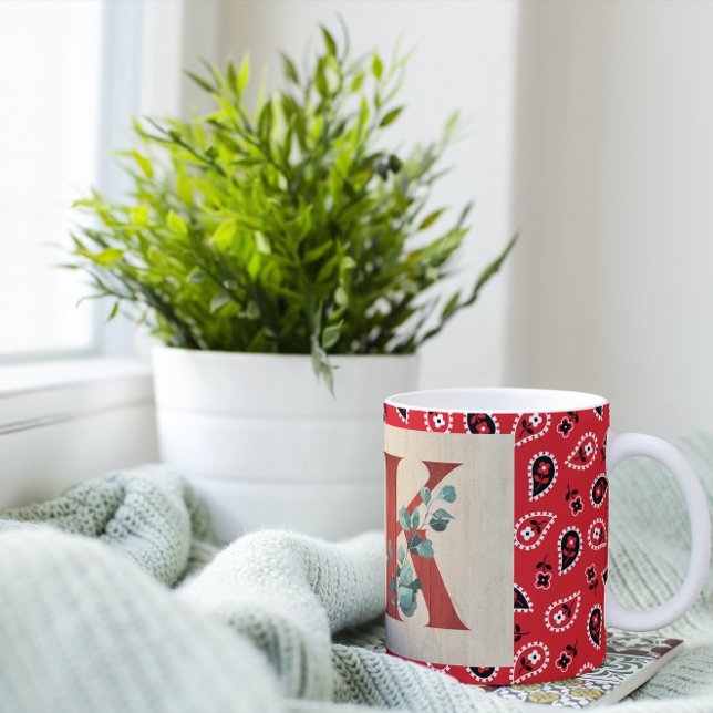 Caneca De Café Grande Bandana - Letra K (Criador carregado)