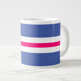 Caneca De Café Grande Bandas brancas, cor-de-rosa-claro e cor-de-rosa, d