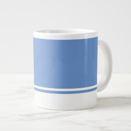 Caneca De Café Grande Bandas de envergadura de borda branca de fundo azu